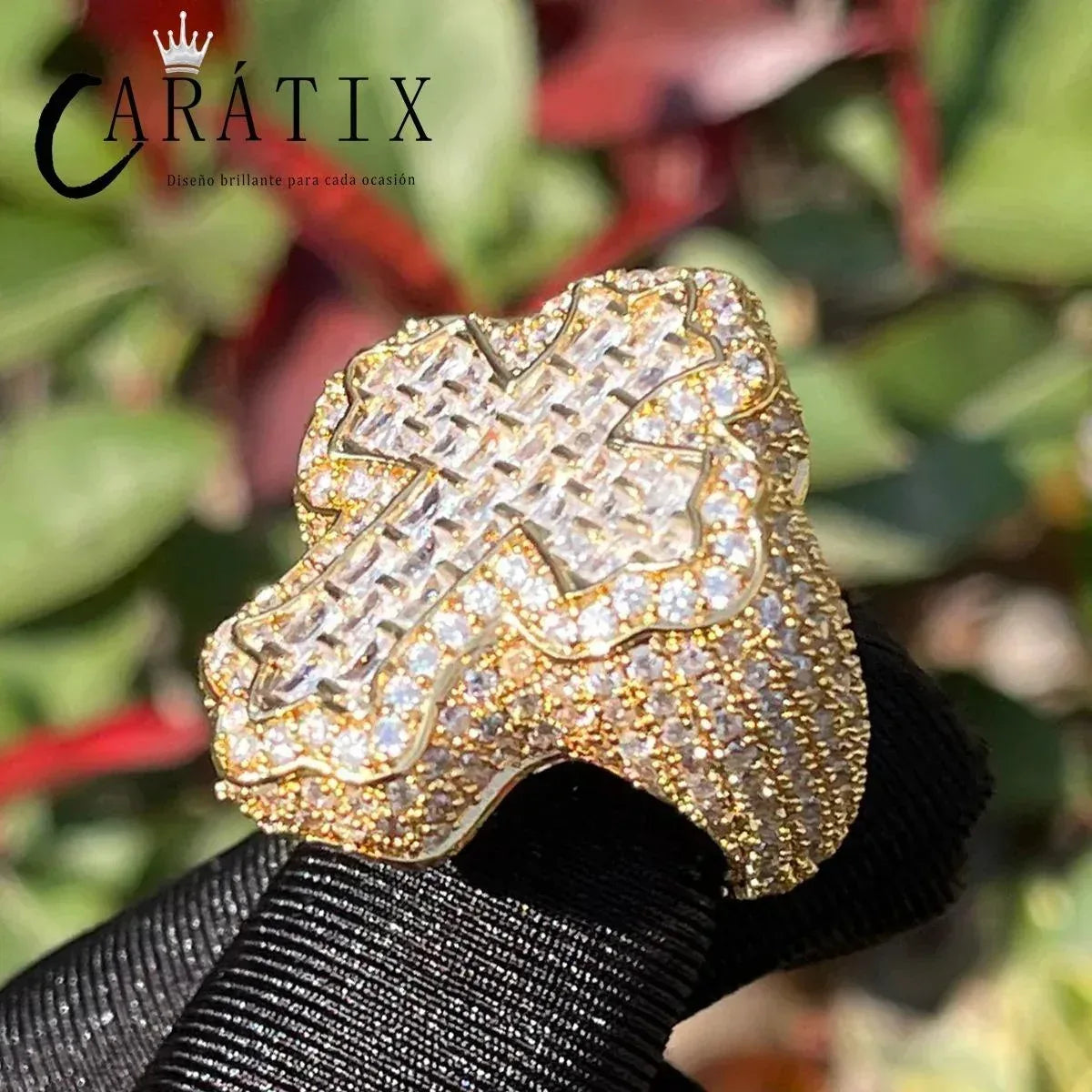 CARÁTIX Cross Zircon Ring | True Electroplated High Quality Hip Hop Jewelry for Men - CaratixJewelry